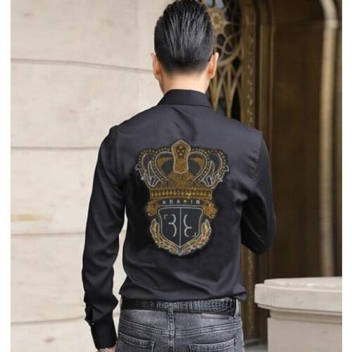 Men Shirt Brand Hot drill 2021 Long Sleeve Tops Button Business Mens Dress Shirts