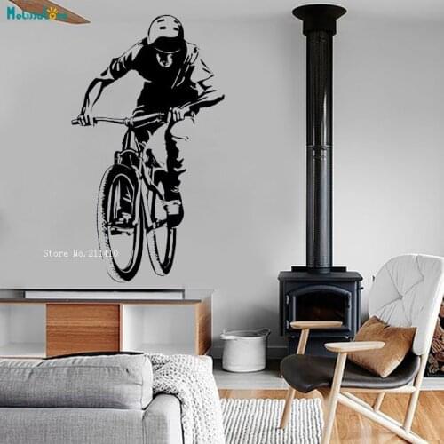 Bicycle Wall Decals Motorcross Free style Bike Sticker Bedroom Sport Motorcycle Kids Boys Teenager Room Murals YT2814
