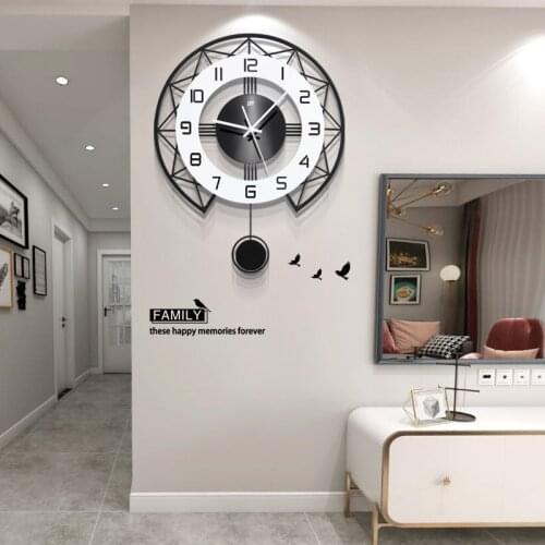 2020 New Wall Clock Nordic Modern Minimalist Light Luxury Wall Clock Fashion Black and White Home Decoration Wall Clock