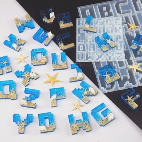 New 36 Cavity Letter Mold Alphabet & Number Silicone Molds Initial Mold Large Clear Resin Mold Epoxy Resin Craft Supplies