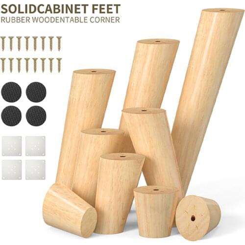 1pcs Solid Wood Legs for Furniture，Inclined Cone Sofa Bed Cabinet Table and Chair Replacement Feet Sloping Feet Multi-size