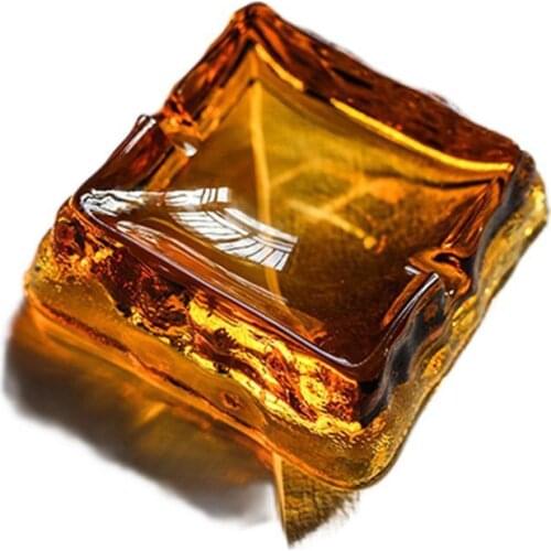 Nordic Crystal Glass Ashtray Square Transparent Soot Storage Box European Style Home Mliving Room Office Personality Ashtray