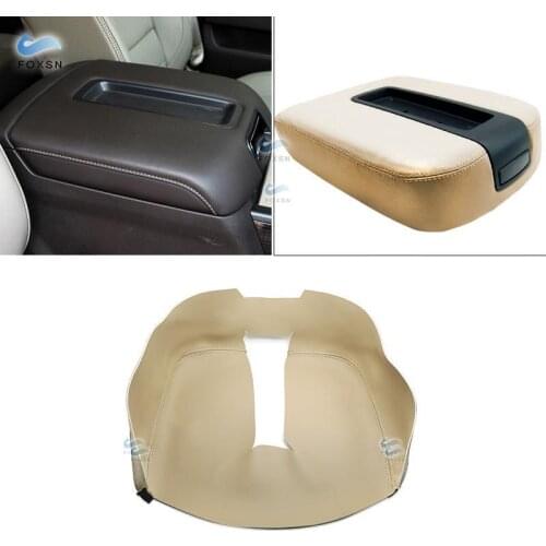 Beige For GMC Sierra SLT SLE 1500 2500 3500 2007 2008 - 2014 Microfiber Leather Car Armrest Center Console Lid Box Cover Trim