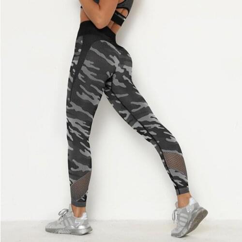 SALSPOR Camoufiage Leggings For Womens High Waist Slim Fitness Jeggings Push Up Legging Female Ankle Length Mesh Pants Feminine