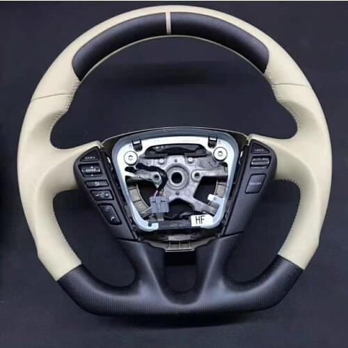 Cuatomized Carbon Fiber Sports Steering Wheel Perforated Leather compatible for Nissan TEANA ALTIMA 2014-2020