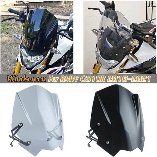 For BMW G310R 2016-2019 Windscreen Windshield Shield Screen With Mounting Bracket Wind Deflector Motorcycle Accessories
