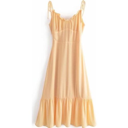 DUISNENA solid color summer dress sexy strap v-neck dress edible tree fungus women dresses vestidos