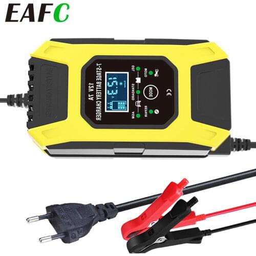 12V 7A Fully Automatic Smart Charger 7-stage for Calcium Gel AGM Wet Lead Acid Battery Car Motorcycle Repair Charger