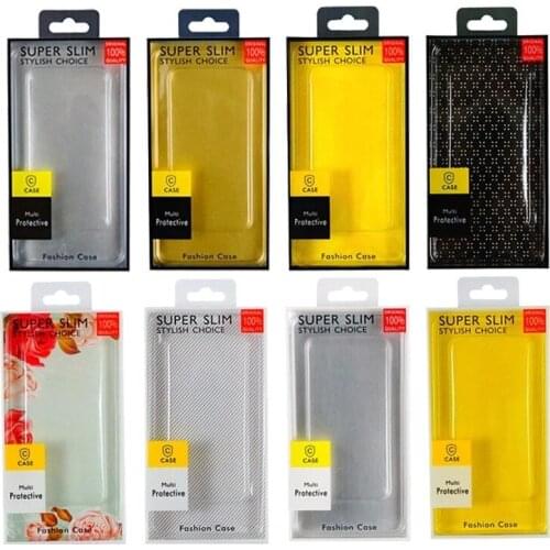 200pcs/lot PVC Box Packaging for Mobile Cell Phone Case Cover Packing with Hang Hole Wholesale
