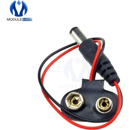 5PCS Experimental 9V Battery Snap Power Cable to DC 9V Clip Male Line Battery Adapter For Arduino Uno R3 DIY Jack Connector
