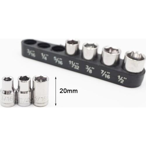 7pcs Spark Plug Socket 1/4 Inch 6.35mm Nuts Drive Hex 6 Points Wrench Socket Adapter Spanner Allen Head For Auto Car Repair