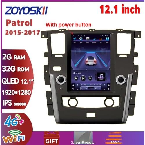 ZOYOSKII Android 10 12.1 inch vertical screen Tesla style CAR radio GPS bluetooth navigation player for Nissan Patrol 2010-2019