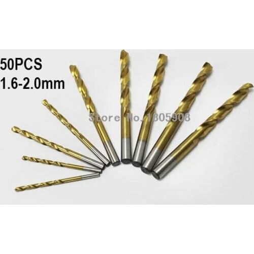 Free Shipping 50PCS 1.6-2.0MM high speed steel coating Hemp flowers straight shank drill straight shank drill ,titanium coated