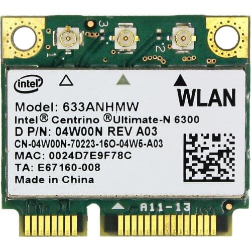 Intel Centrino Ultimate-N 6300 633ANHMW 450Mbp Wireless WIFI Half Mini-PCI-e Card Network card