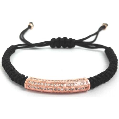 Brand Anil Arjandas Men Macrame Bracelets Long Tube Micro Pave CZ Copper Noodle Beads Briading Macrame Bracelet Jewelry Gift