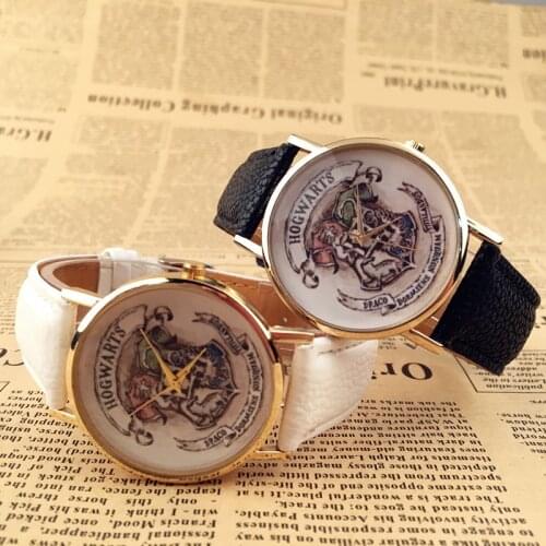 Movie&TV Harried Castle Watch Magic School leather Clock Fashion Potter fans Toys Student Children Christmas Gift