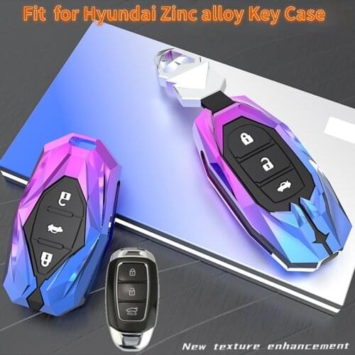 Zinc Alloy Car Key Case Cover for Hyundai I30 Ix35 Encino Azera Accent TM Palisade Santa Fe Auto Decoration