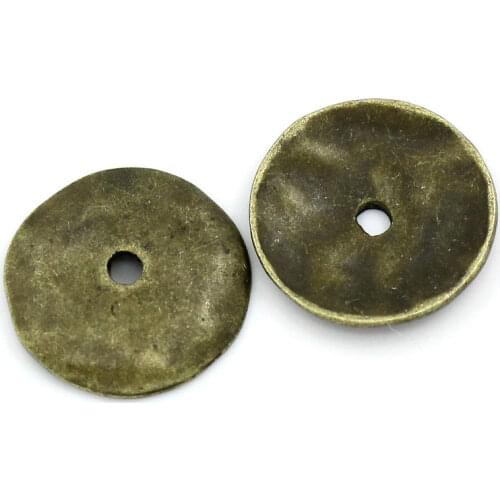 Zinc metal alloy Spacer Beads Round Antique Bronze Color Plated About 13mm( 4/8") Dia, Hole:Approx 1.5mm, 15 PCs