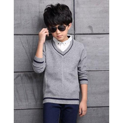 Childrens sweater shirt collar boys sweater cotton