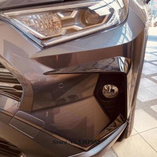 For Toyota RAV4 2019 2020 Accessories ABS Chrome Front Fog Light Panel Frame Cover Fog Lamp Sticker Carbon Fiber Car Accessories