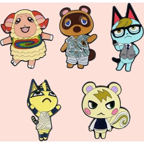 ZF1783 Cute Animal Cartoon Jewelry Enamel Pins And Brooches Creative Metal Denim Hat Badge For Friends Kids