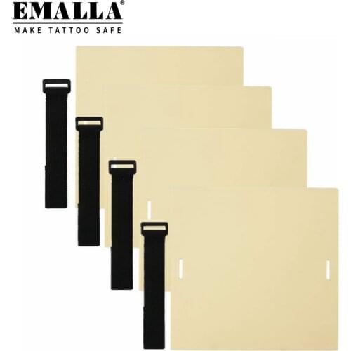 EMALLA 4PCS Blank Tattoo Practice Skin 20x20x0.3CM Double Permanent Makeup Fake Makeup Microblading Practice Skin Supplies