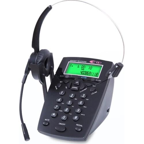 Handsfree Call Center Dialpad Corded Telephone with Monaural/Binaural Headset Headphones Tone Dial Key Pad for House Call Center