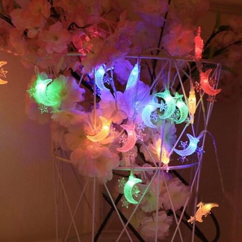 3M 20LED Star Moon Fairy Garland String Lights Novelty Holiday Lights For Christmas Wedding Home Decoration AA Battery Powered