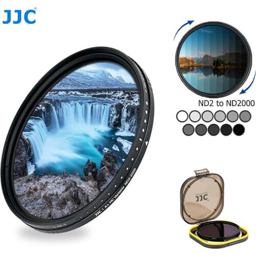 JJC Variable Nd Filter Neutral Density ND2 to ND2000 Lens Filter 49mm 52mm 55mm 58mm 62mm 67mm 72mm 77mm 82mm with Filter Case