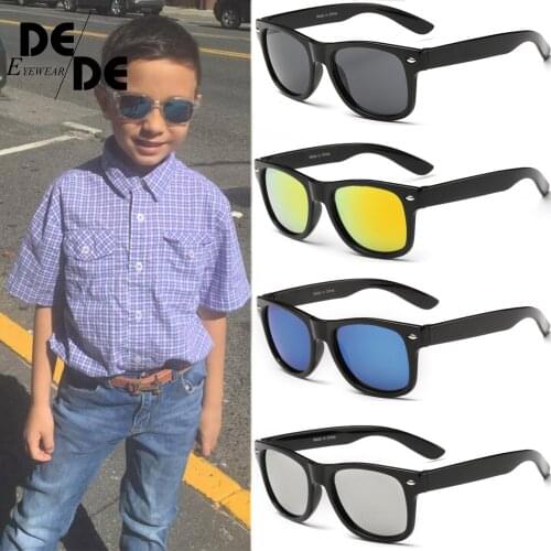 Cool 6-15 Years Kids Sunglasses Sun Glasses for Children Boys Girls Fashion Eyewares Coating Lens UV 400 Protection With