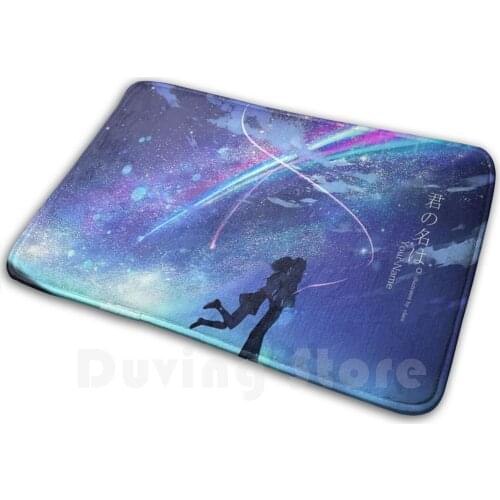 Your Name Mat Rug Carpet Anti-Slip Floor Mats Bedroom Puzzles Anime Your Name Mitshua Taki Love Kimi No Na Wa Kimi No Nawa A