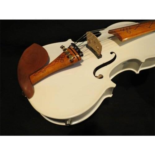 Handmade BEST Model Acoustic Violin Violino White Color 5 Strings 4/4 Electric Violin Case Bow Rosin