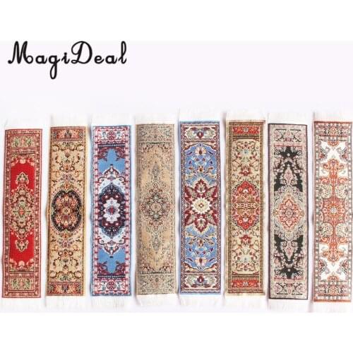 MagiDeal Colorful 1/12 Scale Silk Woven Rug Floor Coverings Carpet DollHouse Furniture Miniatures Toy for House Decor 8Kinds