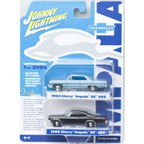 JOHNNY LIGHTNING 1/64 1963 & 1965 CHEVY IMPALA S4 409 Collector Edition Metal Diecast Model Car Kids Toys Gifts