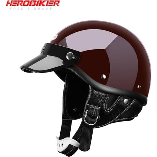 Moto Retro Half Face Fiberglass Helmet Riding Motorcycle Breathable Racing Off Road Helmet Casco Moto Capacete Casque