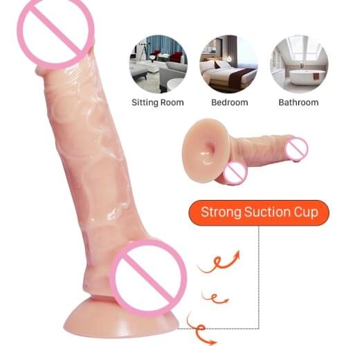 Soft Safety Suction cup Dildo for Women Realistic Dildo Female Clitors G Spot Stimulater Adult Erotic Sex Toys dild