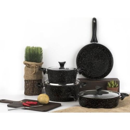 2021 SET TAÇ 7 piece non-stick granite pots fireproof first class quality turkish production asia europe