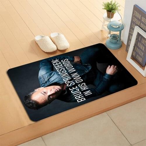 Custom Bruce Springsteen Doormat Floor/Bath/Kitchen/Beach Mat Flannel Sponge Fabric 3D Printed Shaggy Decoration For Bedroom 9-2