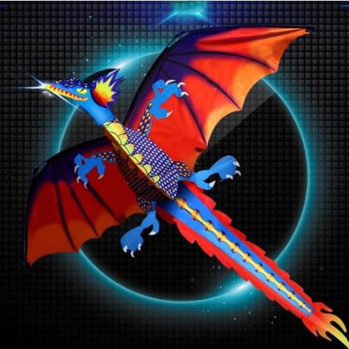 New 3D Dragon Kite With Tail Kites For Adult Kites Flying Outdoor 100m Kite Line R9JD