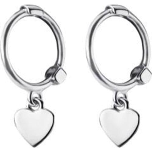 Simplicity Fashion Silver Color Heart-Shaped Clip Earrings Charm Female Party Earrings Fashion ladies Jewelry