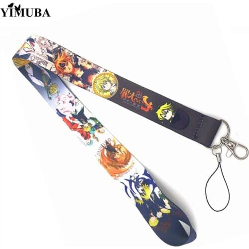 The Seven Deadly Sins Lanyard Keychain Meliodas Elizabeth Ban Diane Cartoon Figure Printed Ribbon Neck Straps Hang Rope Lanyards