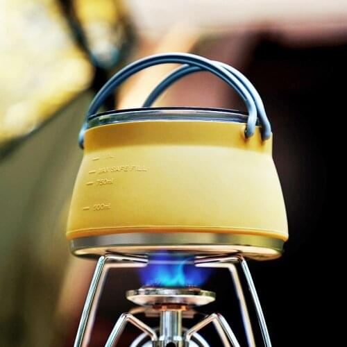 Silicone Folding Kettle Portable Field Camping Food Container Outdoor Camping Hiking Backpacking Pot Food Grade Pot Bowl Cup