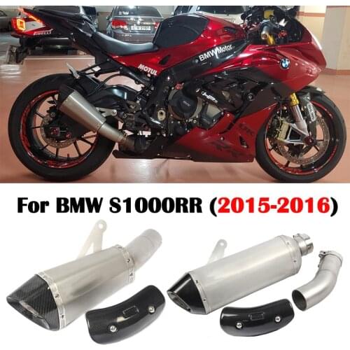 Slip On For BMW S1000RR 2015 2016 Motorcycle Full Exhaust System Heat Shield Cover Carbon Fiber Exhaust Muffler WIth DB Killer