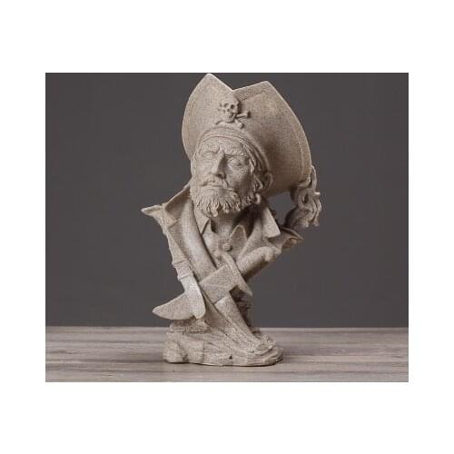 Nordic resin pirate captain statue figure miniature figurines sculptures TV cabinet ornaments home decoration a0377