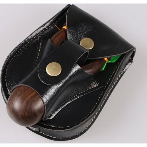 Luoyer Black Leather Slingshot Bag Portable Catapult Sling Shot Outdoor Sports Hunting Shooting Game Accessories