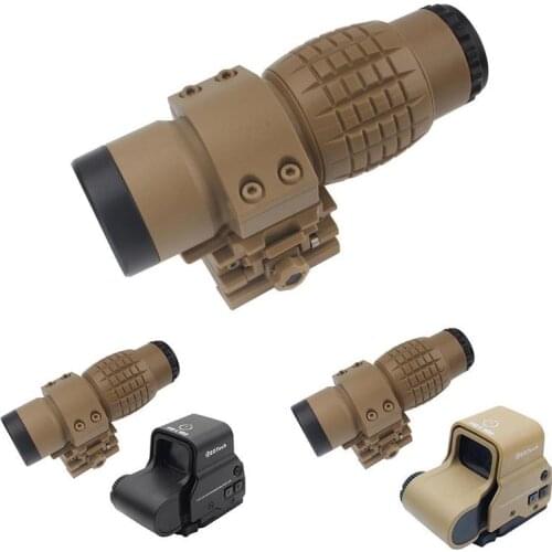 Tactical plastic toy accessories 3X magnifying glass range side mount bracket suitable for holographic and reflective sight