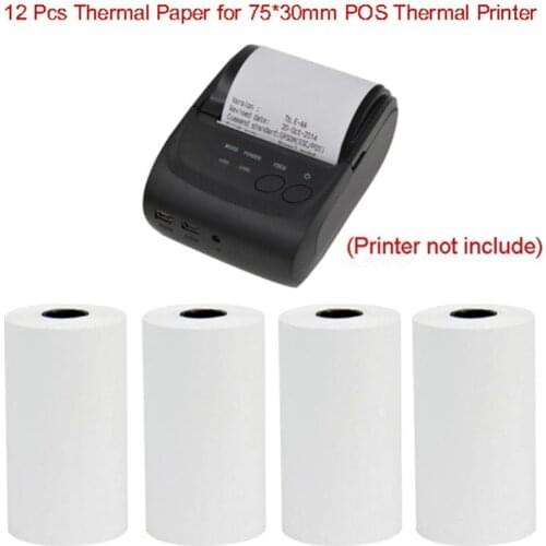 12 Rolls Thermal Printing Paper 57x30mm Thermal Paper POS Cash Register Receipt Thermal Sticker for 58mm Printer Accessories