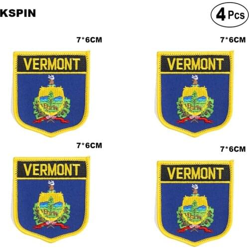 U.S.A Vermont State Shiled Shape flag patches national flag patches for Cothing DIY Decoration