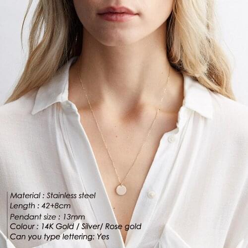 Wafer Link Chain Necklace Rose Gold Silver Color Choker Pendant Necklace for Women Girls Temperament Fresh Necklace Gift New