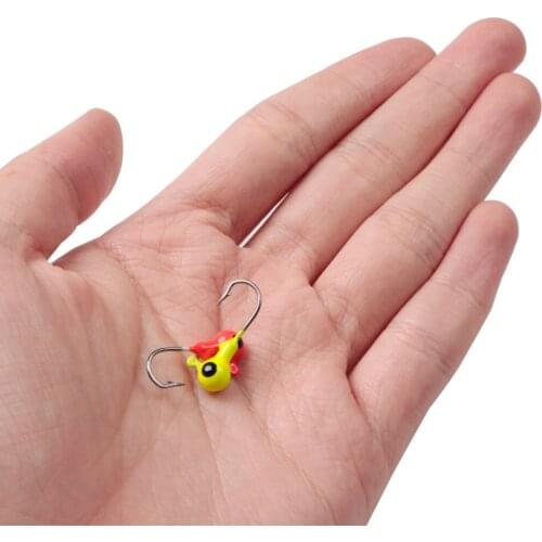 1pc 3D Eye Fish Lead Head Jig Hooks 0.9g 1.75g 2.5g Barbed Soft Lure Jigging Hook Sea Fishing Hook Lead Head Fishing Accessories